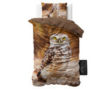 Posteljnina Autumn Owl Look - taupe rjava