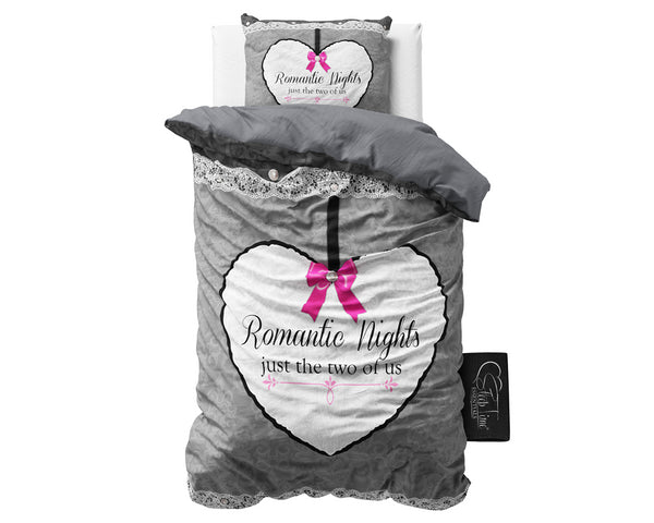 Posteljnina Romantic - siva