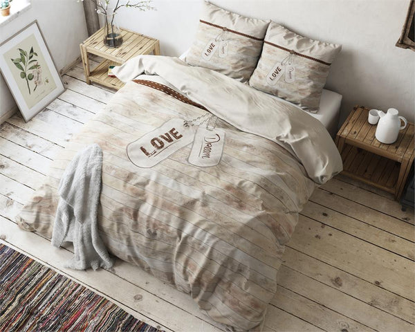 Posteljnina Cool Love - taupe (svetlo rjava)