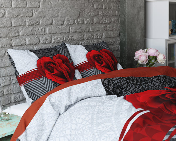 Posteljnina Garden rose 2 red ZADNJI KOSI