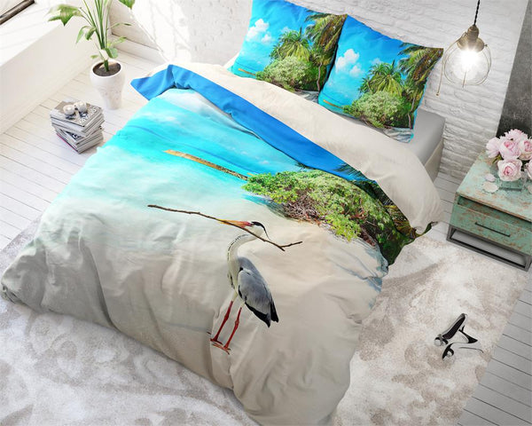 Posteljnina Beach Heron - modra
