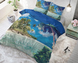 Posteljnina Wonderful beach - modra 7|3