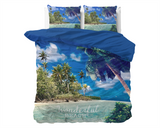 Posteljnina Wonderful beach - modra 7|3