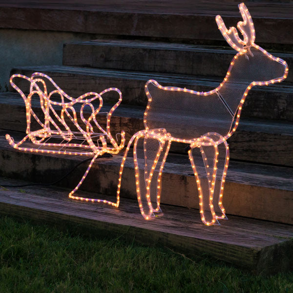Božični jelen s sanmi (504 LED)