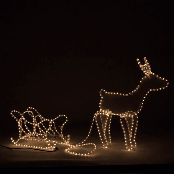 Božični jelen s sanmi (504 LED)
