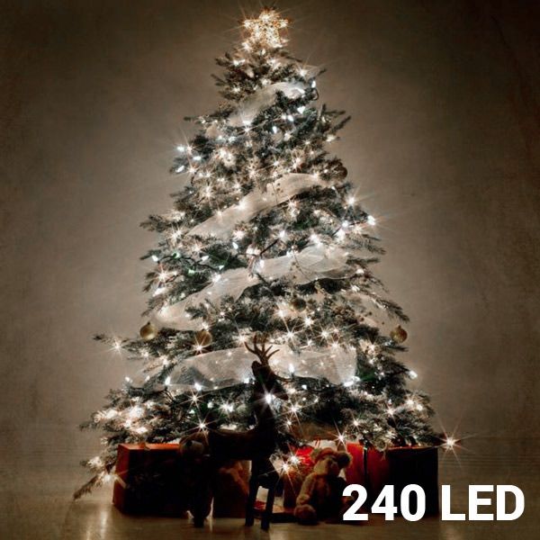 Bele novoletne lučke (240 LED)