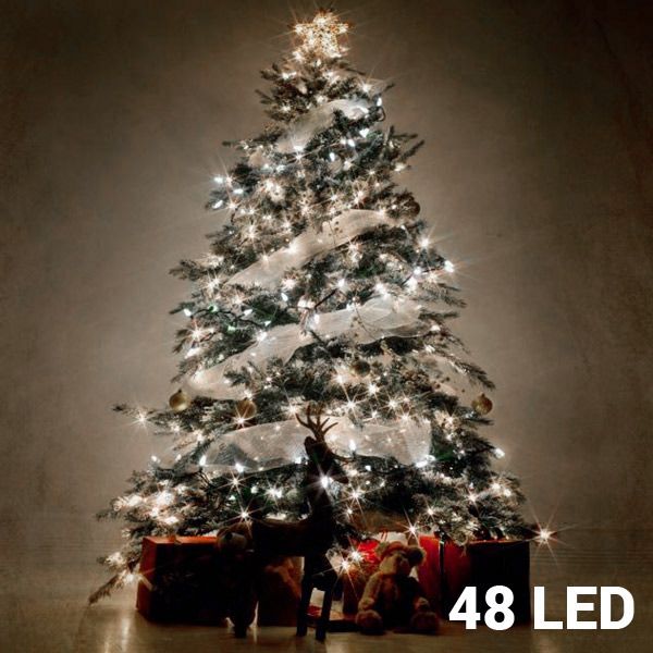Bele novoletne lučke (48 LED)