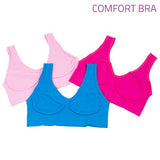 Comfort Bra – komplet treh športnih nedrčkov (roza, modra, vijolična)