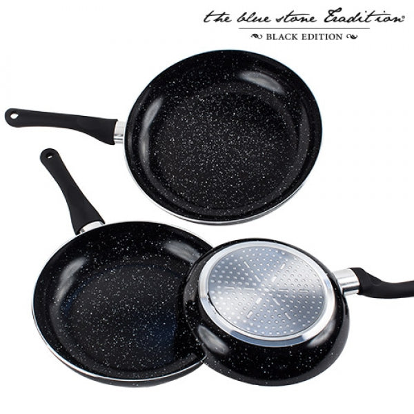 3-delni set posod s kameno prevleko Black Edition